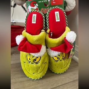 NWT The Grinch Santa Hat Slipper Slip-on Plush Shoes - Size L 9/10 Men